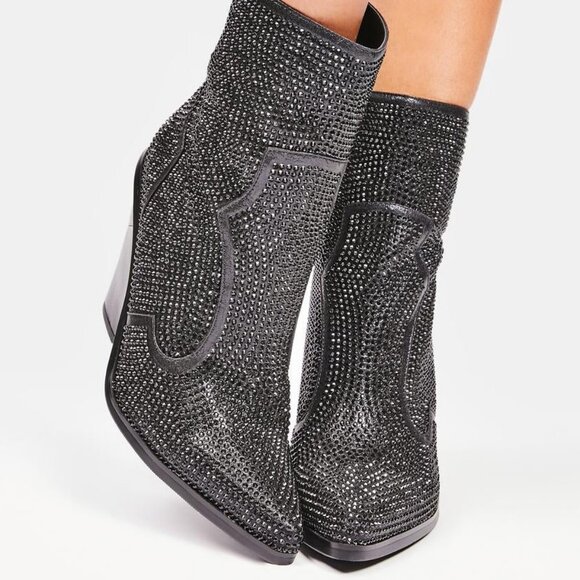 AZALEA WANG NOTHING BUT LOVE FOR YOU  Rhinestone Boots ( BRAND NEW !!! ) - Picture 1 of 7